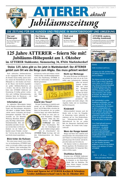 aktuell Jubiläumszeitung / Ausgabe - ATTERER Fachhandel