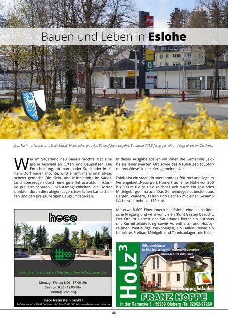 BauLokal Magazin Sauerland Ausgabe 2018.2 Frühling