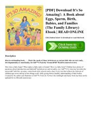 [PDF] Download It's So Amazing! A Book about Eggs  Sperm  Birth  Babies  and Families (The Family Library) Ebook  READ ONLINE