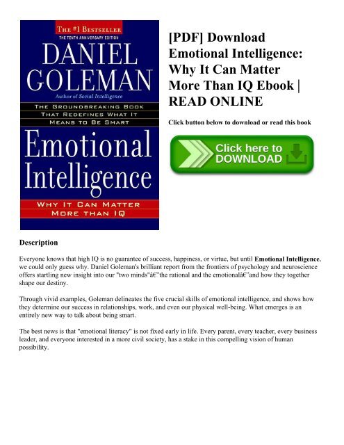Emotional Intelligence Daniel Goleman Ebook