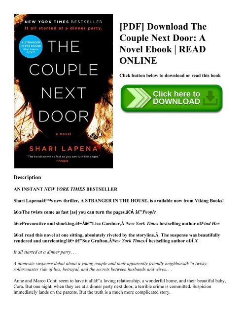 [PDF] Download The Couple Next Door A Novel Ebook  READ ONLINE