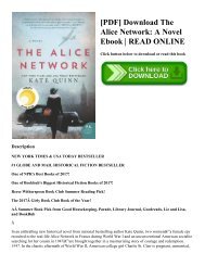 [PDF] Download The Alice Network A Novel Ebook  READ ONLINE