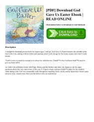 [PDF] Download God Gave Us Easter Ebook  READ ONLINE