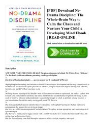 [PDF] Download No-Drama Discipline The Whole-Brain Way to Calm the Chaos and Nurture Your Child's Developing Mind Ebook  READ ONLINE