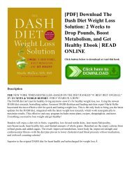 [PDF] Download The Dash Diet Weight Loss Solution 2 Weeks to Drop Pounds  Boost Metabolism  and Get Healthy Ebook  READ ONLINE