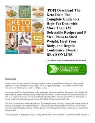 [PDF] Download The Keto Diet The Complete Guide to a High-Fat Diet  with More Than 125 Delectable Recipes and 5 Meal Plans to Shed Weight  Heal Your Body  and Regain Confidence Ebook  READ ONLINE