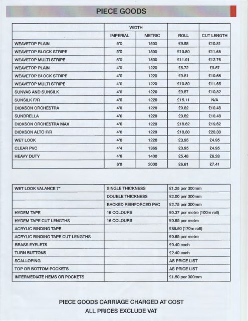 PRICE GUIDE 2018