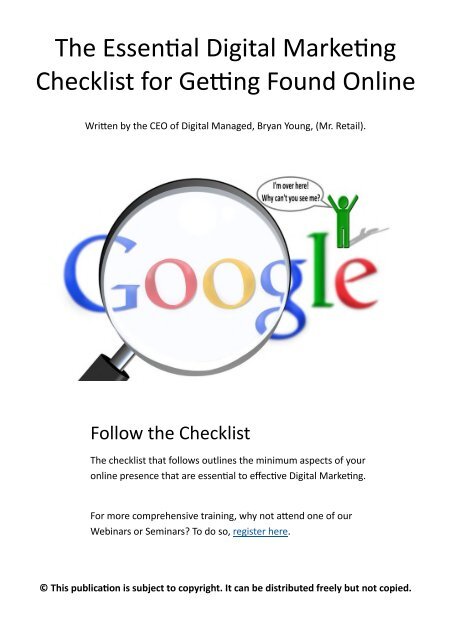 Essential Digital Marketing Checklist for Getting Found Online