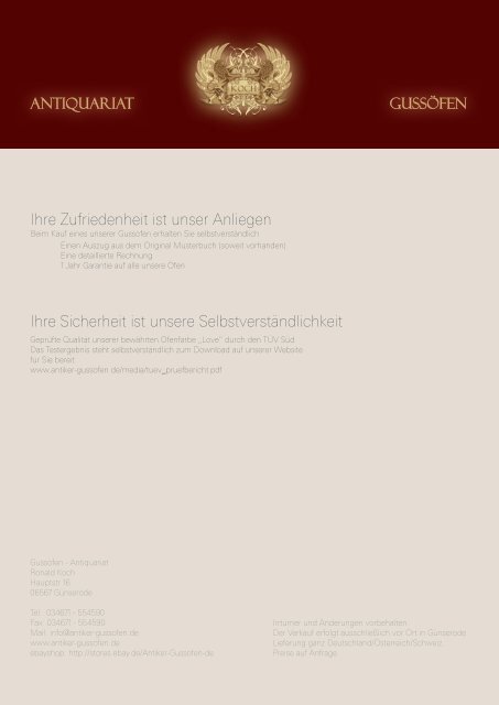 Gussöfen Antiquariat Ofen „Wurmbach Braun“ - Antike Gussöfen Koch