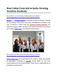 Best Cabin Crew Job in India Airwing Aviation Academy