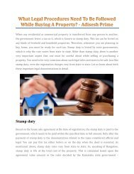 What Legal Procedures Need To Be Followed While Buying A Property - Adisesh Prime