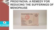 PROGYNOVA A REMEDY FOR REDUCING THE SUFFERINGS OF MENOPAUSE