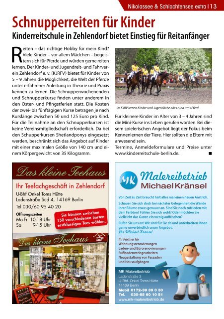 Nikolassee & Schlachtensee extra APR/MAI 2017