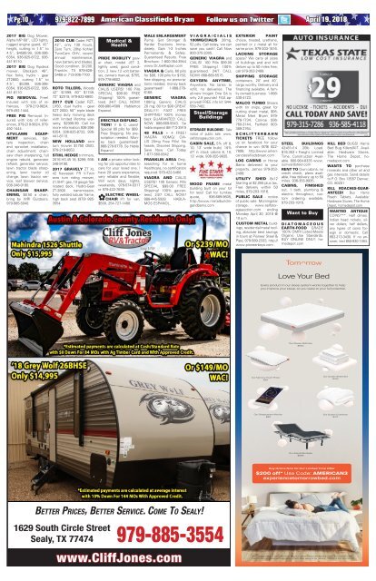 American Classifieds April 19th Edition Bryan/College Station