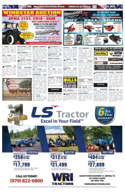 American Classifieds April 19th Edition Bryan/College Station