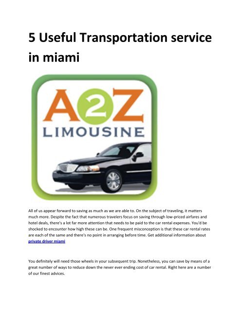 5 Transportation service in miami