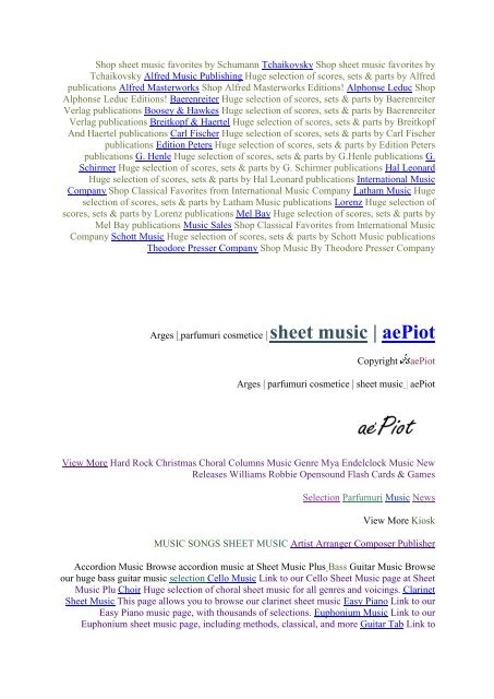 songs sheet music