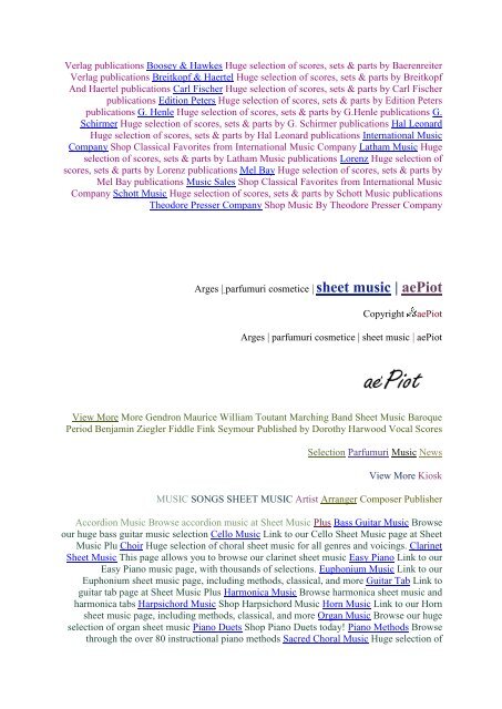 songs sheet music