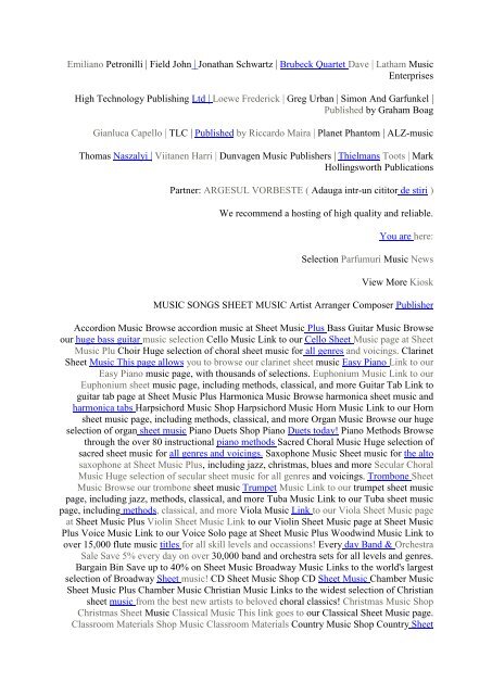 songs sheet music