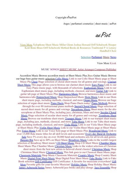 songs sheet music