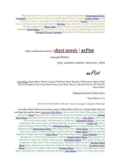 songs sheet music