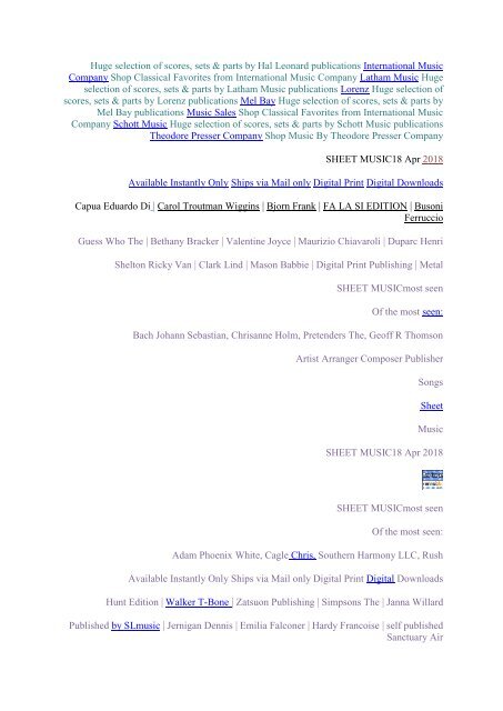 songs sheet music