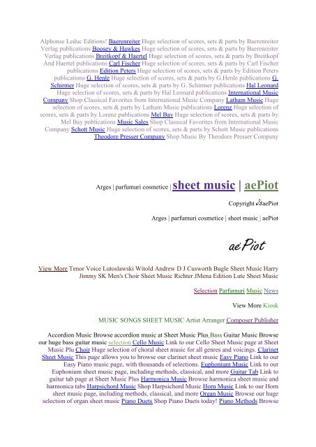 songs sheet music