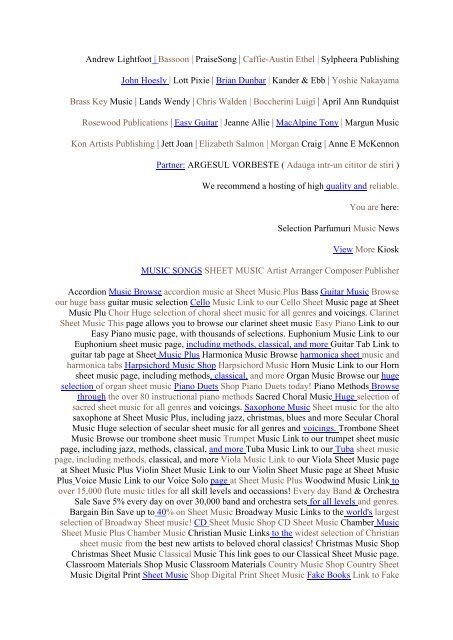 songs sheet music