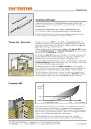 Ausstattung Zusatzausstattungen Temperatur, Korrosion ... - Dictator