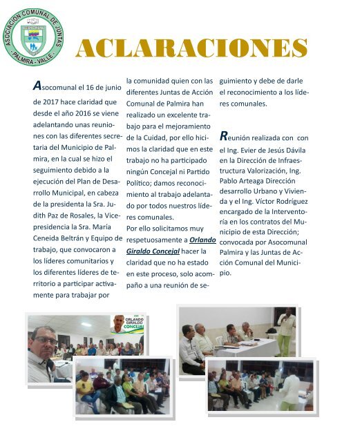 REVISTA ASOCOMUNAL LANZAMIENTO