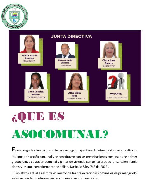 REVISTA ASOCOMUNAL LANZAMIENTO