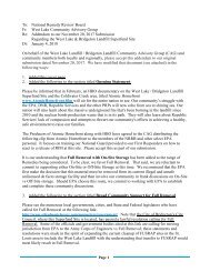 West Lake CAG NRRB Submission REVISED ADDENDUM  January 4 2018