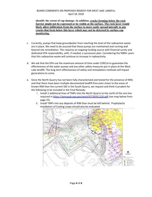 CAG Board Comments on Proposed Remedy for West Lake Landfill April 18 2018