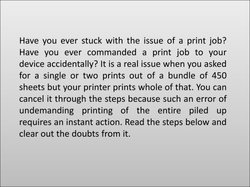 State The Procedure Of Canceling The Print Job, HP Support Answers How