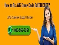 How To Fix AVG Error Code 0xE001C008? 1-800-559-7251 For AVG Help