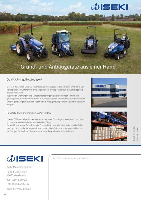 ISEKI Traktoren TG 6000 Broschüre