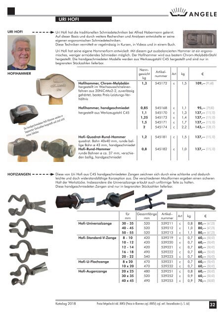 Angele Schmiedetechnik Katalog 2018