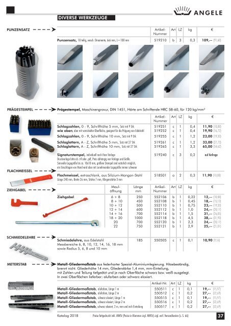 Angele Schmiedetechnik Katalog 2018