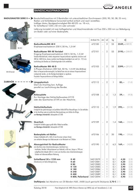 Angele Schmiedetechnik Katalog 2018