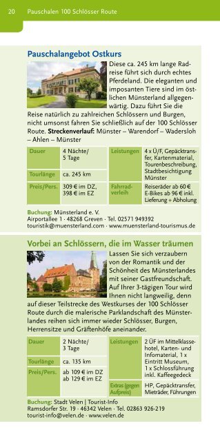 Katalog 100 Schlösser Route Münsterland