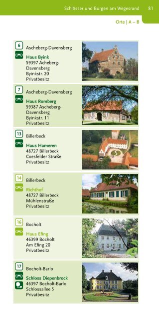 Katalog 100 Schlösser Route Münsterland