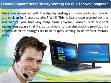 Lenovo Support - Reset Display Settings On Your Lenovo Computer