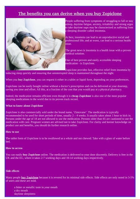 Buy zopiclone online cheap uk