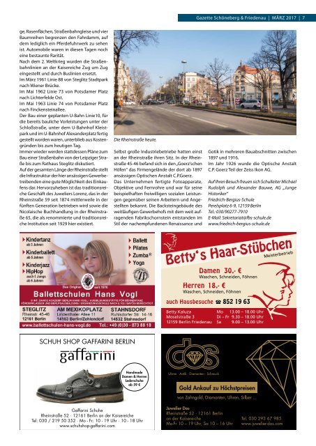 Gazette Schöneberg & Friedenau März 2017