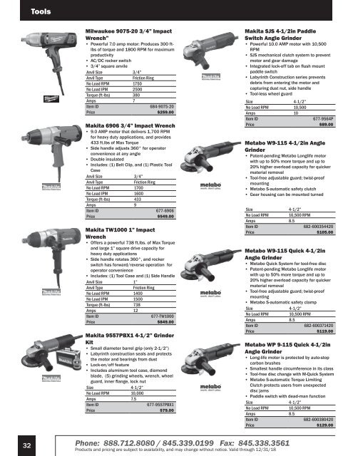 2018 Construction Tool Warehouse Catalog