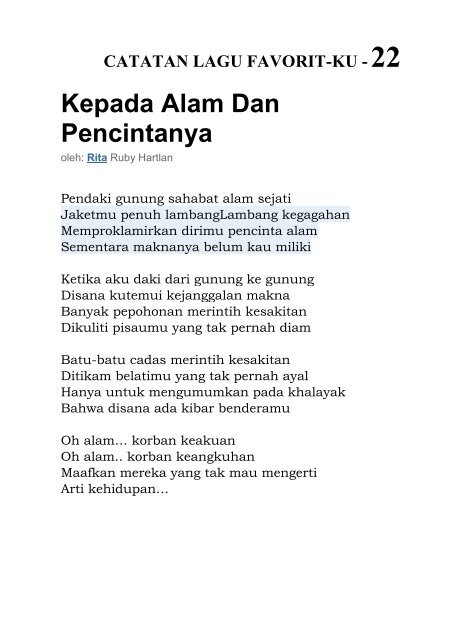 CATATAN LAGU kecil