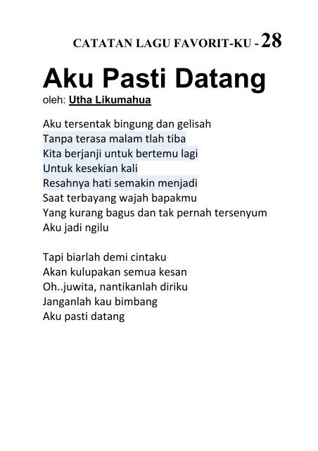 CATATAN LAGU kecil