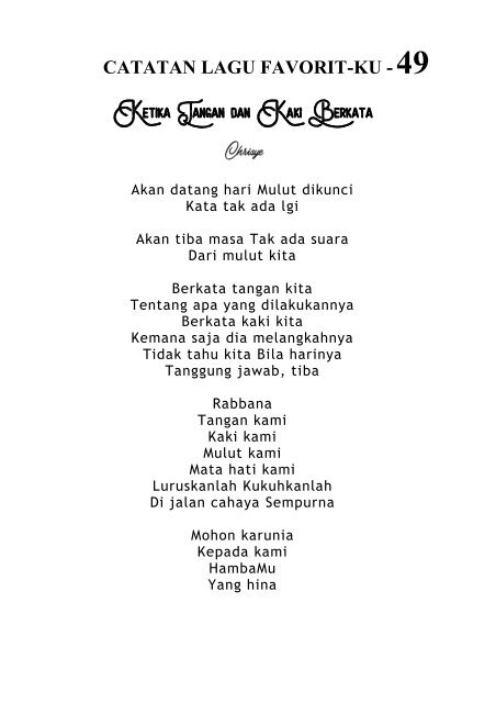 CATATAN LAGU kecil