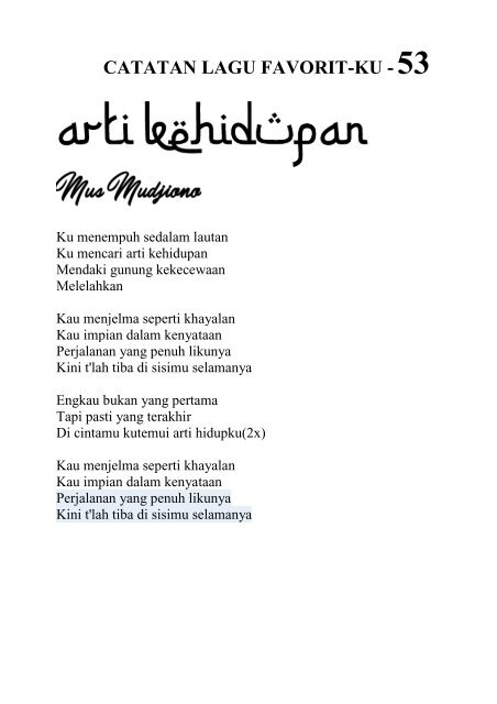 CATATAN LAGU kecil