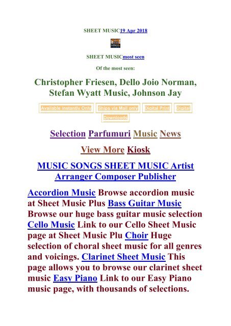 sheet music songs